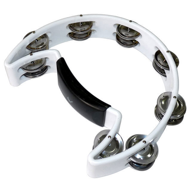 DP Percussion Half Moon Tambourine (White) - Dp Drums