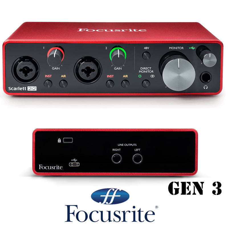 Focusrite Scarlett 2i2 Gen 3 Audio Recording Interface USB Protools