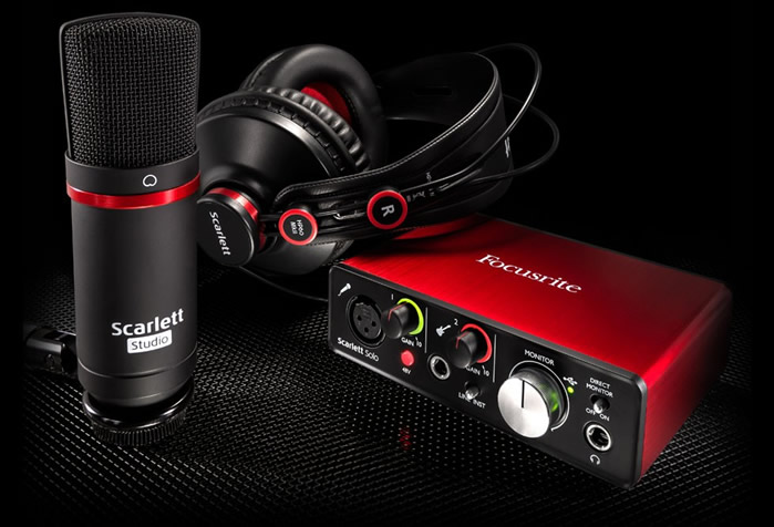 Focusrite Scarlett Solo Studio 2nd Gen Mic Headphones Audio Interface ...