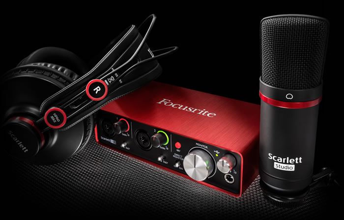 Focusrite Scarlett 2i2 Studio 2nd Gen Recording Bundle Audio Interface ...