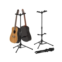 Aroma Guitar Stand For 2 Instruments Dual Auto Grip AGS-09D