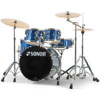 Sonor AQX Studio 5 Piece Drum Kit w/Hardware B8 Cymbals Blue Ocean Sparkle