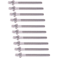 10 x DP Drums 40mm Drum Tension Rod Bolt for Snare Drums, Toms and Bass Drums Including Washer DP-TR40 (10 x Pieces)