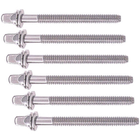 6 x DP Drums 40mm Drum Tension Rod Bolt for Snare Drums, Toms and Bass Drums Including Washer DP-TR40 (6 x Pieces)