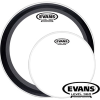 Evans Heavyweight Emad and Snare skin pack Clear 22 Inch Bass drum head 14&quot; Snare Head