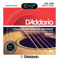 D&#39;addario EXP17 Coated Phosphor Bronze Acoustic 13-56 Medium Guitar Strings Set