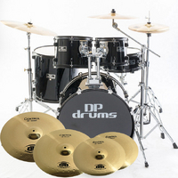 DP Drums Studio Xtreme 5 Pce Drum Kit BTB20 14 16 18 Control Cymbal Pack + Stool - Black