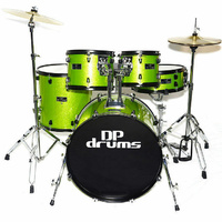 DP Drums Studio Xtreme 5 Pce Drum Kit Green Sparkle w/ Blue Snare Drum - Display Model