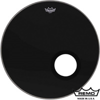 Remo P3-1022-ES-DM Powerstroke 3 Ebony 22 Inch Ported Bass Drum Head with Dynamo 