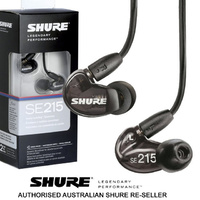 Shure SE215 BK Trans Black In Ear Sound Isolating IEM Ear phones Buds