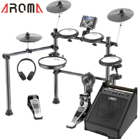 8 Piece Electric Electronic Drum Kit Mesh Heads 40W Amp Headphones Aroma TDX-21