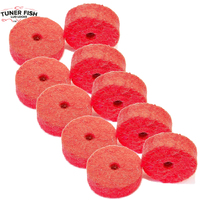 Tuner Fish Drum Kit Cymbal Felts 10 pack  Red