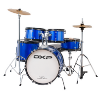 DXP 5 Piece Junior Size Drum Kit 16 8 10 12 10Sn Inch Metallic Blue TXJ7MBL