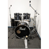 Pearl Export 5 Piece Drum Kit w/Stands and Hardware - Black - Used - Includes Warranty