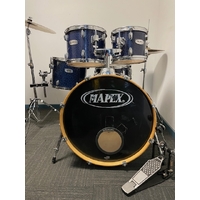 Mapex V Series 5 Piece Drum Kit w/Stands, 14&quot;, 18&quot; Cymbals - Blue - Used - Includes Warranty