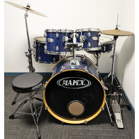 Used Mapex Venus  5 Piece Drum Kit w/Stands, 14&quot;, 18&quot; Cymbals - Blue Plasma - Includes Warranty